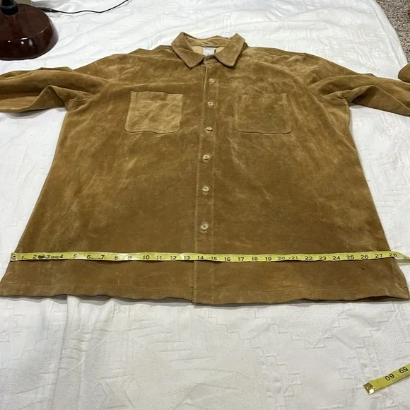 Men's 100% Real Suede Leather Trucker Jacket Shirt Western Wear Field Gear XLT - Picture 11 of 15